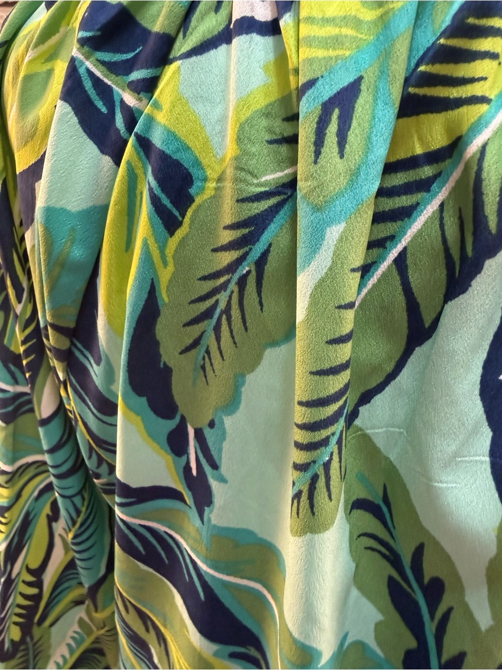 Caribbean Joe Island Supply Co. size Large tropical long-sleeve blouse, - Picture 8 of 12
